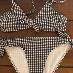Black and White Gingham Bikini Set